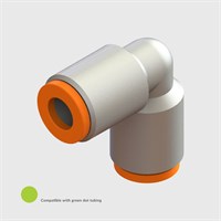 Nickel Plated Brass Equal Elbow Connector, Buna-N Seal, 3.0mm OD Push-In Fitting - Compatible With Green Dot Tubing