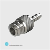 Nickel Plated Brass Luer, Female Luer Lock to 1/16" (1.6mm) ID Tube - Compatible With Blue Dot Tubing