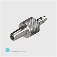 Nickel Plated Brass Luer, Male Slip Luer to 1/16" (1.6mm) ID Tube - Compatible With Blue Dot Tubing