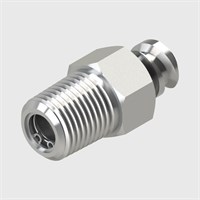 ISO 80369-7 Compatible - 316 Stainless Steel Valved Luer, Silicone Seal, Female Luer Lock to 1/8" NPT Male Thread