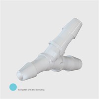 Kynar Equal Y Connector, 1/8" (3.2mm) ID Tube - Compatible With Blue Dot Tubing - IMPORTANT - Contact us for other material options