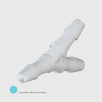 Kynar Equal Y Connector, 1/16" (1.6mm) ID Tube - Compatible With Blue Dot Tubing - IMPORTANT - Contact us for other material options