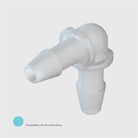 Kynar Equal Elbow Connector, 5/32" (4.0mm) ID Tube - Compatible With Blue Dot Tubing - IMPORTANT - Contact us for other material options