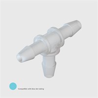 Kynar Equal Tee Connector, 5/32" (4.0mm) ID Tube - Compatible With Blue Dot Tubing - IMPORTANT - Contact us for other material options