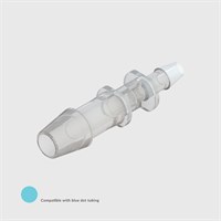 Animal Free Polypropylene Reducing Straight Connector, 1/4" (6.4mm) ID Tube to 1/8" (3.2mm) ID Tube - Compatible With Blue Dot Tubing