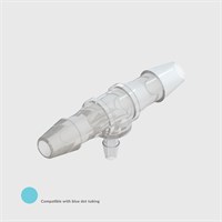 Animal Free Polypropylene Reducing Branch Tee Connector, 1/8" (3.2mm) ID Tube to 1/16" (1.6mm) ID Tube - Compatible With Blue Dot Tubing