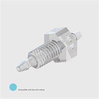 Animal Free Polypropylene Equal Panel Mount Connector, 1/16" (1.6mm) ID Tube and 10-32 UNF Thread - Compatible With Blue Dot Tubing