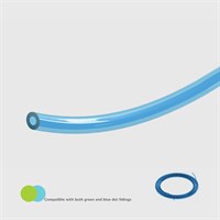 Transparent Blue Polyurethane Tubing, 85 Shore A, 1/8" (3.2mm) ID x 1/4" (6.4mm) OD Tube - 15M - Compatible with Both Green and Blue Dot Fittings