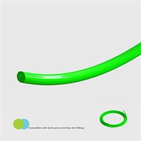 Green Polyurethane Tubing, 85 Shore A, 1/8" (3.2mm) ID x 1/4" (6.4mm) OD Tube - 15M - Compatible with Both Green and Blue Dot Fittings