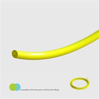 Yellow Polyurethane Tubing, 85 Shore A, 1/8" (3.2mm) ID x 1/4" (6.4mm) OD Tube - 15M - Compatible with Both Green and Blue Dot Fittings