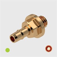 Brass 1/8" to 10-32 UNF Easy Barb Adaptors - Various O-ring Materials