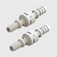 1/4"  White Polypropylene Swivel Ball Check Valves - Various Cracking Pressures