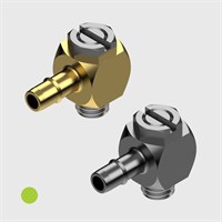 Easy Barb Elbow Banjo Adaptors, 1/8" to 10-32 UNF Male Thread - Various Materials