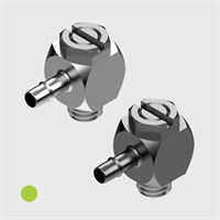 Easy Barb Elbow Banjo Adaptors, 3/32" to 10-32 UNF Male Thread - Various Materials