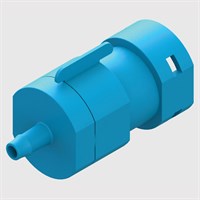 Blue Plastic Quick-Connect 1/4 Turn Coupling, Valved, 3/32" ID Barb to Female Socket Connector