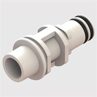 White Plastic Quick-Connect 1/4 Turn  Coupling, 1/8" NPT Thread to Male Plug Connector