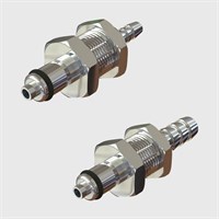 Chrome Plated Brass Panel Mount Coupling  - 1/8" Flow Thumb Latch - Valved - Q2 Series