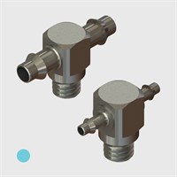 Nickel Plated Brass Tee Threaded Adaptors - 10-32 UNF Male Thread (Pack of 5) - Various Sizes