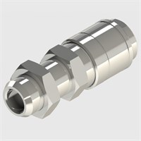 Quick-Connect Coupling, Valved, Mignon Profile, NP Brass body, 1/4" BSPP Male Thread Bulkhead Socket