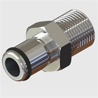 Chrome Plated Brass Plug Coupling, Buna-N Seal, 1/4" NPT Male Thread, Non-Valved, 1/4" Flow - Q4 Series