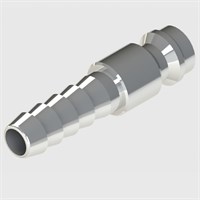 Quick-Connect Coupling, Mignon Profile, NP Brass body, 6mm Hose Barb Fitting