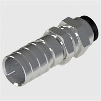 Quick-Connect Coupling, Bulkhead Socket, NP Brass, Internal Shut-off Valve, 4 mm Push-in Connector