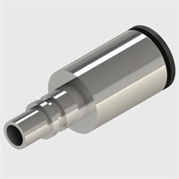 Quick-Connect Coupling, Straight Plug, NP Brass, Non-Valved, 4mm Push-in Connector