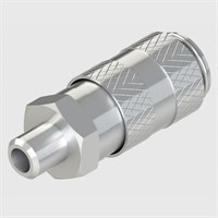 Quick-Connect Coupling, Mini Profile, NP Brass body, 1/8" BSPP Male Thread Socket