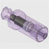 Luer Lock Access Needle Free Check Valve with Female/Male Luer Lock, Clear Gamma Polycarbonate