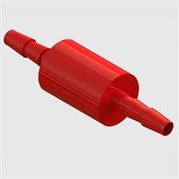 0.019" Orifice Restrictor with 100 micron filter, 1/16" Barbed Ports, Polycarbonate