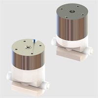 2 way normally closed pinch valves c/w 1/4" ID x 3/8" OD sanitary food grade tubing, 12 VDC