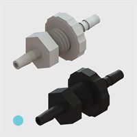 1/16" Multi-Barb Tube to Tube Equal Panel Mounts - Various Materials