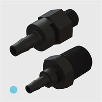 3/32" Multi-Barb Thread to Tube Swivel Straight Male Adaptors - Various Sizes