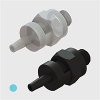 1/16" Multi-Barb Thread to Tube Swivel Straights cw Undercut O-ring Seal - Various Materials