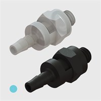 3/32" Multi-Barb Thread to Tube Swivel Straights cw Undercut O-ring Seal - Various Materials