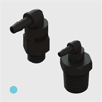 1/16" Multi-Barb Thread to Tube Swivel Elbows - Various Threads