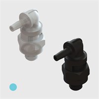 1/16" Multi-Barb Thread to Tube Swivel Elbows cw Undercut O-ring Seal - Various Materials