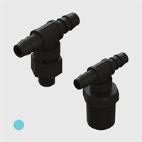 1/8" Multi-Barb Thread to Tube Swivel Tees - Various Threads