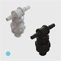 1/16" Multi-Barb Thread to Tube Swivel Tees cw Undercut O-ring Seal - Various Materials