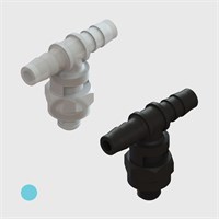 1/8" Multi-Barb Thread to Tube Swivel Tees cw Undercut O-ring Seal - Various Materials