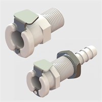 Thumb Latch Couplings - 1/8" Flow, Sockets, Non-Valved - Acetal - Q2 Series