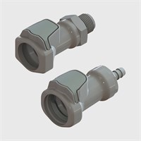 Cool Grey Polypropylene Sockets, Valved,  Q6 Series