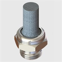 G1/8" Long Body Style Stainless Steel Silencer, 316L Stainless Steel Wire Element