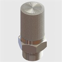 G1/4" Long Body Style 316L Stainless Steel Silencer, Sintered 316L Stainless Steel Element